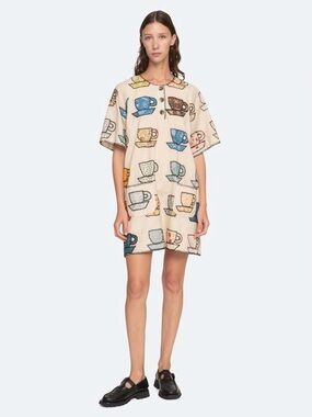Sea New York Karmen teacup patchwork mini dress